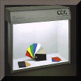 Color booth to eliminate outside lighting effects and to display samples under daylight tungsten and fluorescent light.